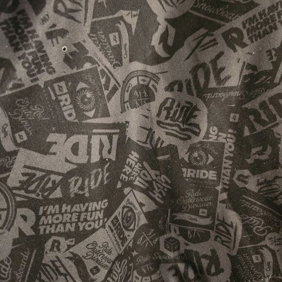 Ride Hawthorne Insulated Snowboard Jacket All Over Logo Print Neon Zip Size M - Picture 4 of 11